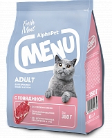 AlphaPet MENU Для взрослых кошек с говядиной