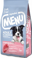 AlphaPet MENU Для взрослых собак всех пород с говядиной