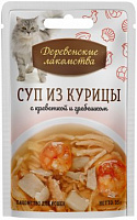 Деревенские лакомства Суп из курицы с креветкой и гребешком, 4 шт