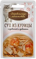 Деревенские лакомства Суп из курицы с креветкой и гребешком, 35 гр
