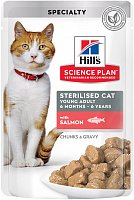 Hill's Science Plan Feline Pouch Sterilised Salmon с лососем, 85 гр