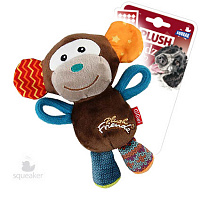 GiGwi Plush Friendz Обезьянка с пищалкой, 16 см (арт.75349)