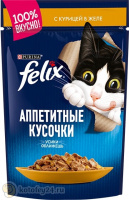 Felix Аппетитные кусочки с курицей в желе, 85 гр