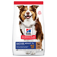 Hill's Science Plan Mature Adult 7+ Medium для пожилых собак средних пород с ягнёнком и рисом