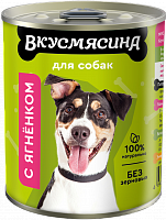 Вкусмясина Влажный корм для собак с ягнёнком, 340 гр