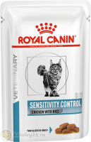 Royal Canin Veterinary Diet Pouch Sensitivity Control Feline с курицей и рисом в соусе, 85 гр