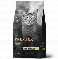 Premier Adult Cat Свежее мясо ягнёнка с индейкой для взрослых кошек с нормальной активностью, чувствительным пищеварением или склонных к аллергии