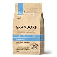Grandorf Cat Adult Skin & Coat Care Для взрослых кошек с проблемной кожей и шерстью или склонных к аллергии с белой рыбой
