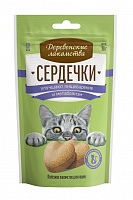 Деревенские лакомства Сердечки для пищеварения и метаболизма для кошек, 30 гр