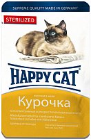Happy Cat Sterilised Влажный корм для стерилизованных кошек кусочки курочки в желе, 100 гр
