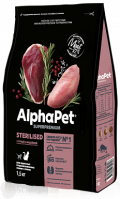 AlphaPet Superpremium Sterilised Для взрослых стерилизованных кошек с уткой и индейкой
