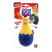 GiGwi Egg Цыплёнок-неваляшка с пищалкой, 14 см (арт.75476)