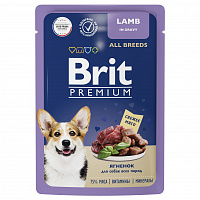 Brit Premium Пауч ягнёнок в соусе для взрослых собак всех пород, 85 гр